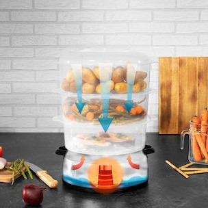 Cecotec Vapovita 3000 Inox Ατμομάγειρας με 3 Επίπεδα Μαγειρέματος 9lt