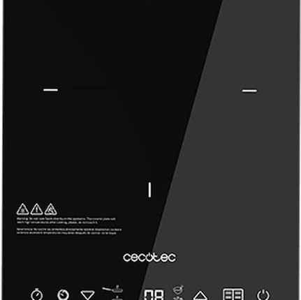 Cecotec Full Crystal Onyx Επιτραπέζια Εστία Επαγωγική Μονή Μαύρη