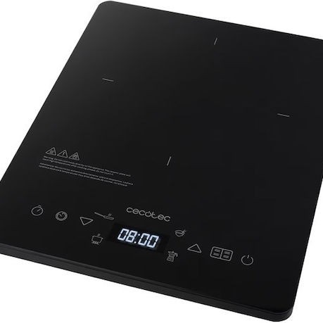 Cecotec Full Crystal Onyx Επιτραπέζια Εστία Επαγωγική Μονή Μαύρη