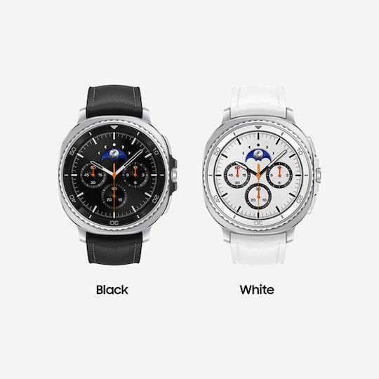 Samsung Galaxy Watch8 Classic Stainless Steel 46mm Αδιάβροχο με Παλμογράφο (Λευκό)