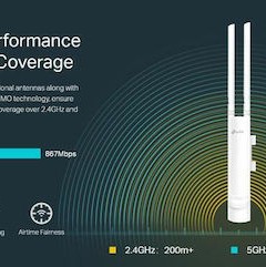 TP-LINK EAP225-Outdoor v3 Access Point Wi‑Fi 5 Dual Band (2.4 & 5GHz) για Εξωτερική τοποθέτηση