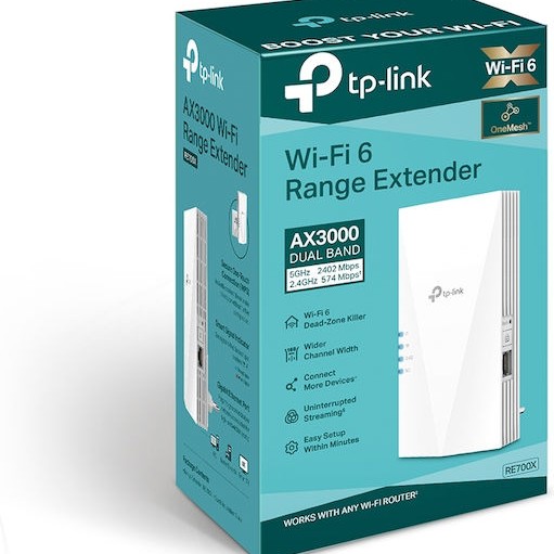 TP-LINK RE3000X v1 Mesh WiFi Extender Dual Band (2.4 & 5GHz) 3000Mbps