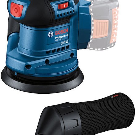 Bosch Grinder GEX 185LI Έκκεντρο Τριβείο 18V Solo με Ρύθμιση Ταχύτητας