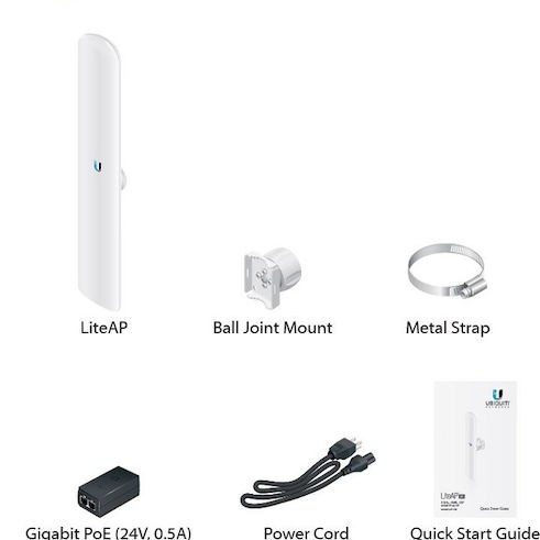Ubiquiti LiteAP AC Εξωτερική Κεραία WiFi Sectorial 16dBi με σύνδεση Ethernet