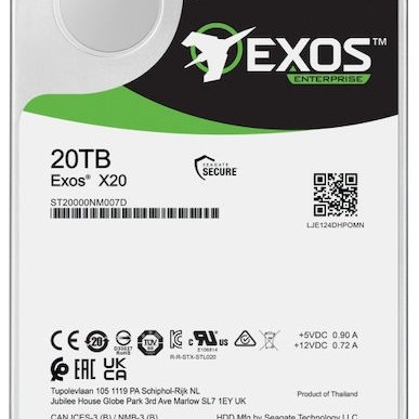 Seagate Exos X20 20TB HDD Σκληρός Δίσκος 3.5
