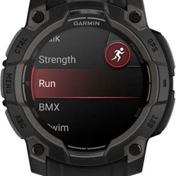 Garmin Instinct 3 AMOLED Aluminium 45mm Αδιάβροχο Smartwatch με Παλμογράφο (Black with Black Band)