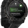 Garmin Instinct 3 AMOLED Aluminium 45mm Αδιάβροχο Smartwatch με Παλμογράφο (Black with Black Band)