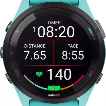 Garmin Forerunner 265 46mm Αδιάβροχο Smartwatch με Παλμογράφο (Aqua/Black)
