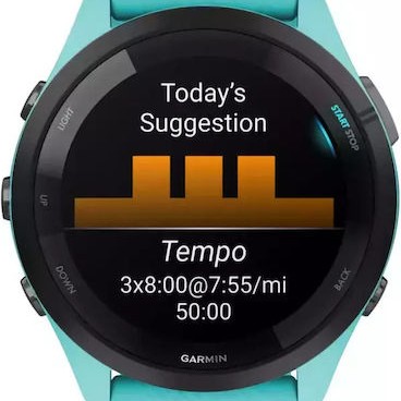 Garmin Forerunner 265 46mm Αδιάβροχο Smartwatch με Παλμογράφο (Aqua/Black)