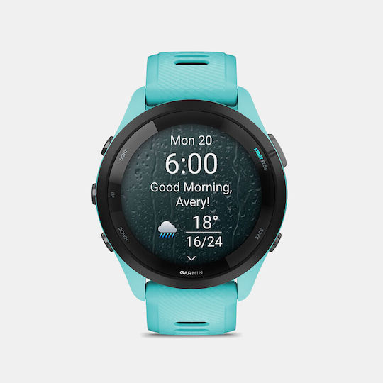 Garmin Forerunner 265 46mm Αδιάβροχο Smartwatch με Παλμογράφο (Aqua/Black)