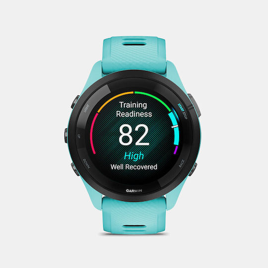 Garmin Forerunner 265 46mm Αδιάβροχο Smartwatch με Παλμογράφο (Aqua/Black)