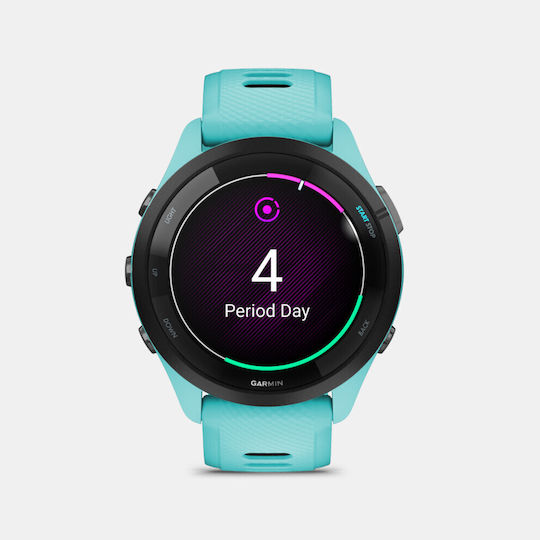 Garmin Forerunner 265 46mm Αδιάβροχο Smartwatch με Παλμογράφο (Aqua/Black)