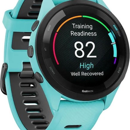 Garmin Forerunner 265 46mm Αδιάβροχο Smartwatch με Παλμογράφο (Aqua/Black)