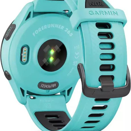 Garmin Forerunner 265 46mm Αδιάβροχο Smartwatch με Παλμογράφο (Aqua/Black)