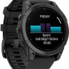 Garmin Fenix E Stainless Steel 47mm Αδιάβροχο Smartwatch με Παλμογράφο (Slate Grey Steel with Black Silicone Band)