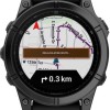 Garmin Fenix E Stainless Steel 47mm Αδιάβροχο Smartwatch με Παλμογράφο (Slate Grey Steel with Black Silicone Band)