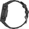 Garmin Fenix E Stainless Steel 47mm Αδιάβροχο Smartwatch με Παλμογράφο (Slate Grey Steel with Black Silicone Band)