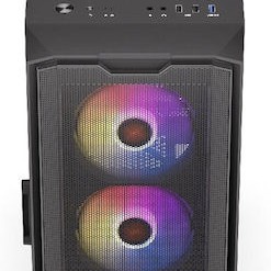 Krux Orona Gaming Midi Tower Κουτί Υπολογιστή με Πλαϊνό Παράθυρο Μαύρο