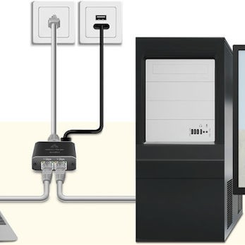Logilink Network Splitter 1 To 2 Gigabit 1000 Mbit S Usb Powered Up To 100m Black 