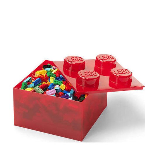 Lego Παιδικό Κουτί Αποθήκευσης από Πλαστικό Κόκκινο