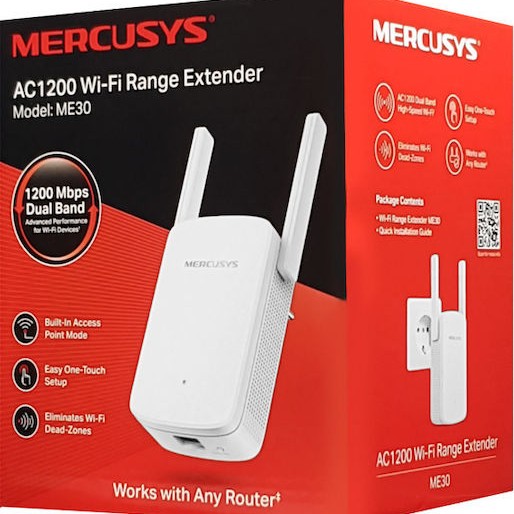 Mercusys ME30 v1 WiFi Extender Dual Band (2.4 & 5GHz) 1200Mbps