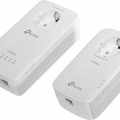TP-LINK TL-WPA1300P KIT v3 Powerline Διπλό για Ασύρματη Σύνδεση Wi‑Fi 5 με Passthrough Πρίζα και 3 Θύρες Gigabit Ethernet