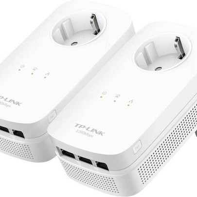 TP-LINK TL-PA8030P KIT v1 Powerline Διπλό για Ενσύρματη Σύνδεση με Passthrough Πρίζα και 3 Θύρες Gigabit Ethernet