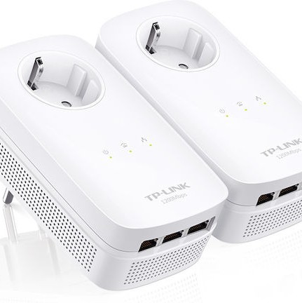 TP-LINK TL-PA8030P KIT v1 Powerline Διπλό για Ενσύρματη Σύνδεση με Passthrough Πρίζα και 3 Θύρες Gigabit Ethernet