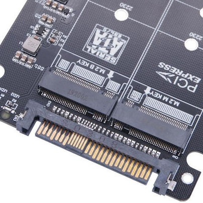 Ngff M.2 Nvme To U.2 2 Ports Adapter Card Dual Ssd To U.2 Sff-8639 Card Adapter