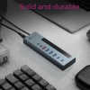 Icy Box Hub 9 Θυρών με σύνδεση USB-A Γκρι