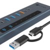 Icy Box USB 3.2 Hub 11 Θυρών με σύνδεση USB-A Γκρι