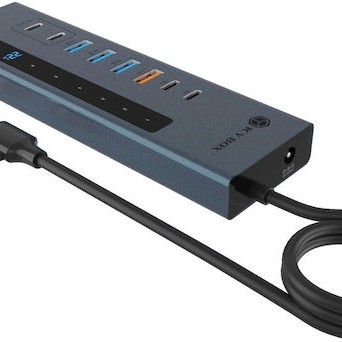 Icy Box USB 3.2 Hub 11 Θυρών με σύνδεση USB-A Γκρι