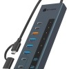 Icy Box USB 3.2 Hub 11 Θυρών με σύνδεση USB-A Γκρι