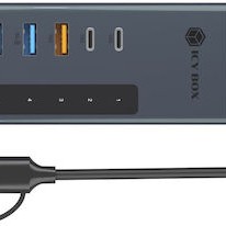 Icy Box USB 3.2 Hub 11 Θυρών με σύνδεση USB-A Γκρι