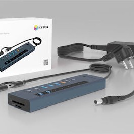 Icy Box USB 3.2 Hub 11 Θυρών με σύνδεση USB-A Γκρι