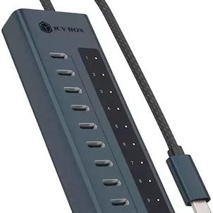 Icy Box USB 3.2 Hub 10 Θυρών με σύνδεση USB-C Γκρι
