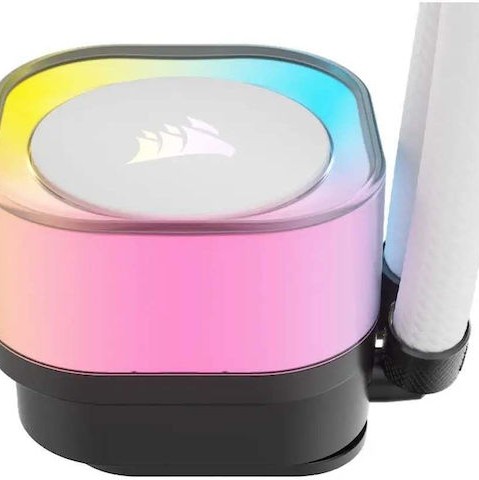 Corsair ICUE Link H100i Υδρόψυξη Επεξεργαστή Διπλού Ανεμιστήρα 120mm για Socket AM4/AM5/1700/1200/115x με RGB Φωτισμό Λευκή