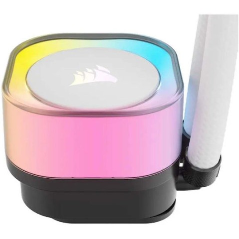 Corsair ICUE Link H100i Υδρόψυξη Επεξεργαστή Διπλού Ανεμιστήρα 120mm για Socket AM4/AM5/1700/1200/115x με RGB Φωτισμό Λευκή