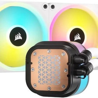 Corsair ICUE Link H100i Υδρόψυξη Επεξεργαστή Διπλού Ανεμιστήρα 120mm για Socket AM4/AM5/1700/1200/115x με RGB Φωτισμό Λευκή