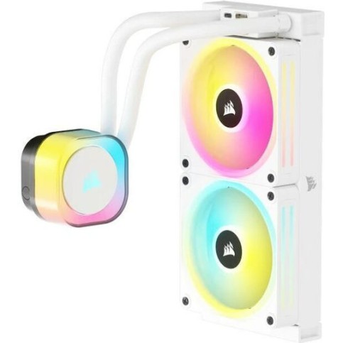 Corsair ICUE Link H100i Υδρόψυξη Επεξεργαστή Διπλού Ανεμιστήρα 120mm για Socket AM4/AM5/1700/1200/115x με RGB Φωτισμό Λευκή