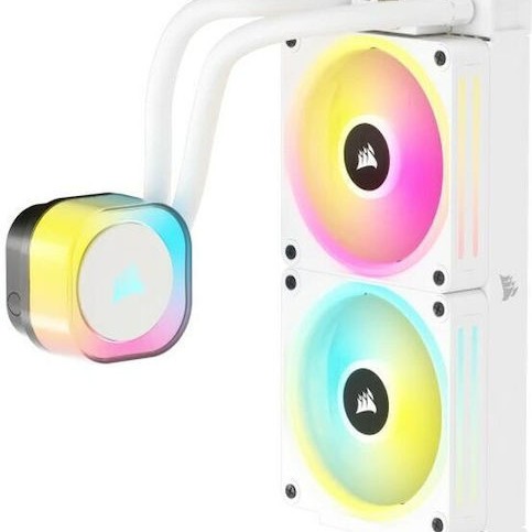 Corsair ICUE Link H100i Υδρόψυξη Επεξεργαστή Διπλού Ανεμιστήρα 120mm για Socket AM4/AM5/1700/1200/115x με RGB Φωτισμό Λευκή