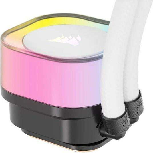 Corsair ICUE Link H100i Υδρόψυξη Επεξεργαστή Διπλού Ανεμιστήρα 120mm για Socket AM4/AM5/1700/1200/115x με RGB Φωτισμό Λευκή