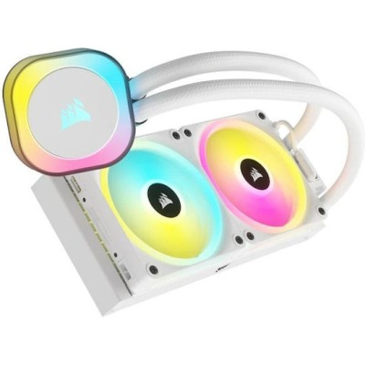 Corsair ICUE Link H100i Υδρόψυξη Επεξεργαστή Διπλού Ανεμιστήρα 120mm για Socket AM4/AM5/1700/1200/115x με RGB Φωτισμό Λευκή