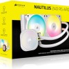 Corsair Nautilus 240 RS Υδρόψυξη Επεξεργαστή Διπλού Ανεμιστήρα 120mm για Socket AM4/AM5/1700 με ARGB Φωτισμό Λευκή