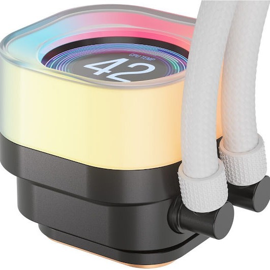 Corsair iCUE Link Titan RX RGB LCD Υδρόψυξη Επεξεργαστή Διπλού Ανεμιστήρα 120mm για Socket AM4/AM5/1700 Λευκή