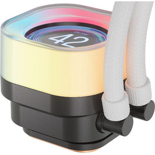 Corsair iCUE Link Titan RX RGB LCD Υδρόψυξη Επεξεργαστή Διπλού Ανεμιστήρα 120mm για Socket AM4/AM5/1700 Λευκή