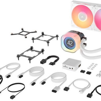 Corsair iCUE Link Titan RX RGB LCD Υδρόψυξη Επεξεργαστή Διπλού Ανεμιστήρα 120mm για Socket AM4/AM5/1700 Λευκή
