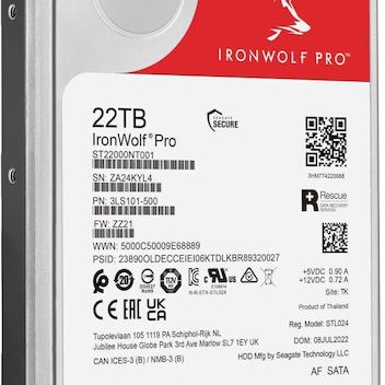 Seagate IronWolf Pro 22TB HDD Σκληρός Δίσκος 3.5
