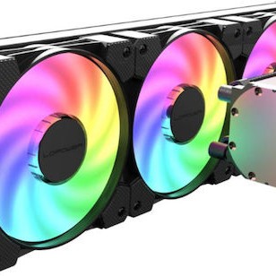 LC-Power Jet Flow Υδρόψυξη Επεξεργαστή Τριπλού Ανεμιστήρα 120mm για Socket AM4/AM5/1700/1200/115x με ARGB Φωτισμό
