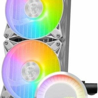 MSI MAG CoreLiquid E240 Υδρόψυξη Επεξεργαστή Διπλού Ανεμιστήρα 120mm για Socket AM4/AM5/1700/1200/115x με ARGB Φωτισμό Λευκή